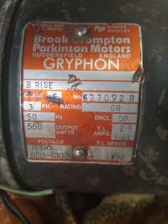 3 phase electric motor made in England. 100% copper. 03445627487 0