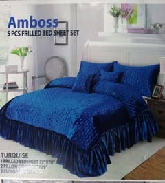 Luxury Bed sheets Amboss Blue Chocolate Grey Golden Colour