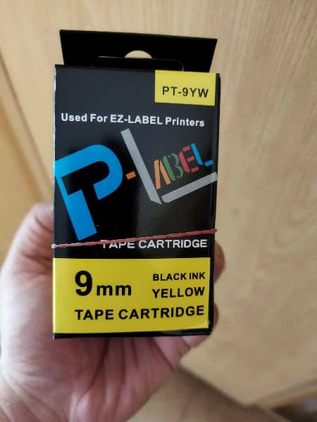 9mm & 12mm Toner refill cartridges Casio label printer yellow on black 2