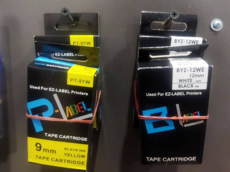 9mm & 12mm Toner refill cartridges Casio label printer yellow on black 18