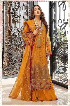 Embroidered 3pc Lawn with Embroidered Dupatta