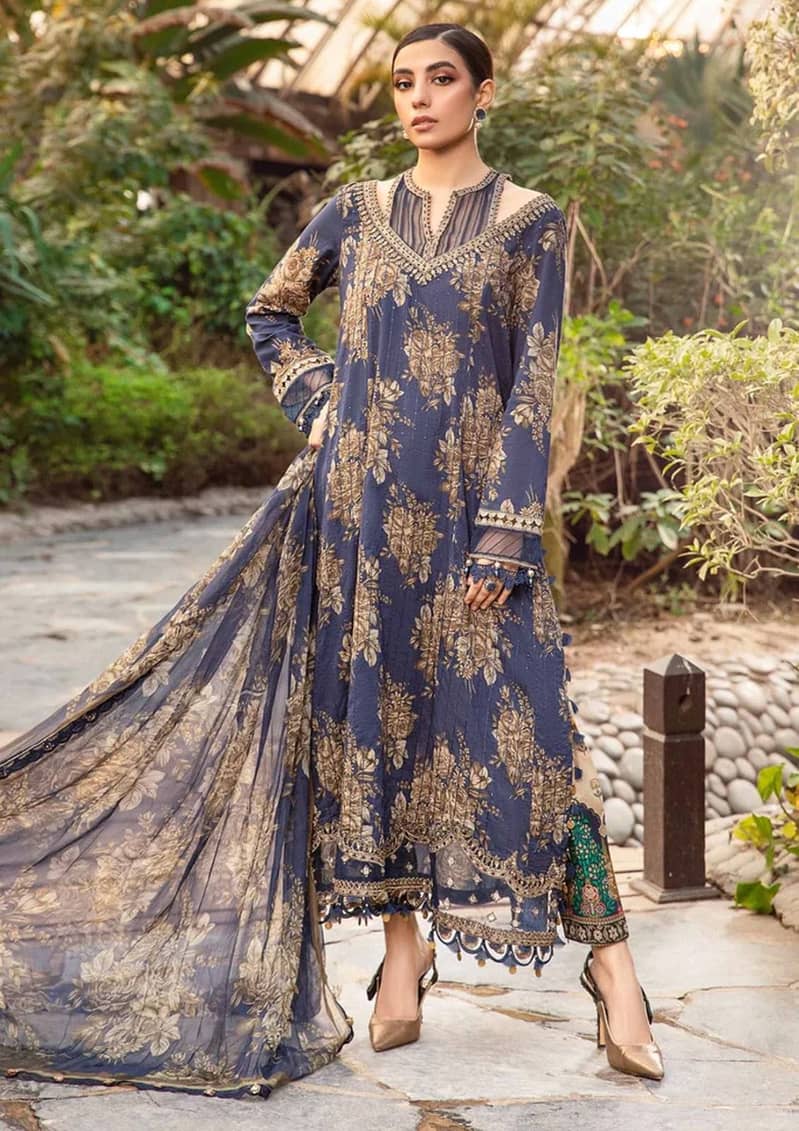 Embroidered 3pc Lawn with Embroidered Dupatta 4