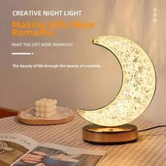 Moon Lamp: Crystal Touch Night Light | USB LED Ambient Table Lamp