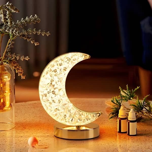 Moon Lamp: Crystal Touch Night Light | USB LED Ambient Table Lamp 1