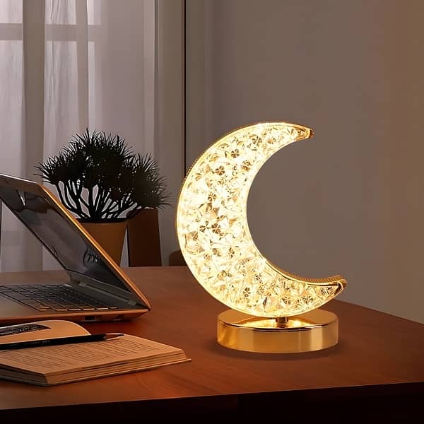Moon Lamp: Crystal Touch Night Light | USB LED Ambient Table Lamp 3