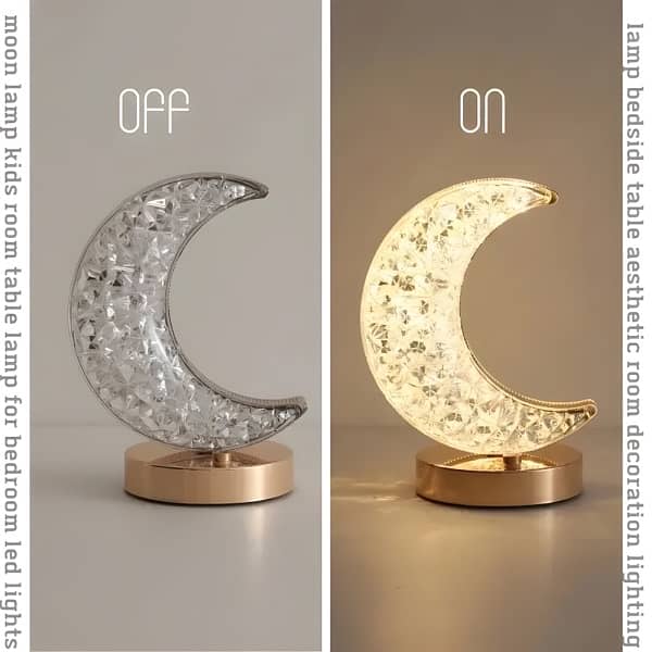 Moon Lamp: Crystal Touch Night Light | USB LED Ambient Table Lamp 5