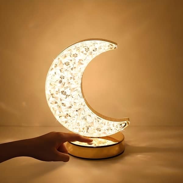 Moon Lamp: Crystal Touch Night Light | USB LED Ambient Table Lamp 6