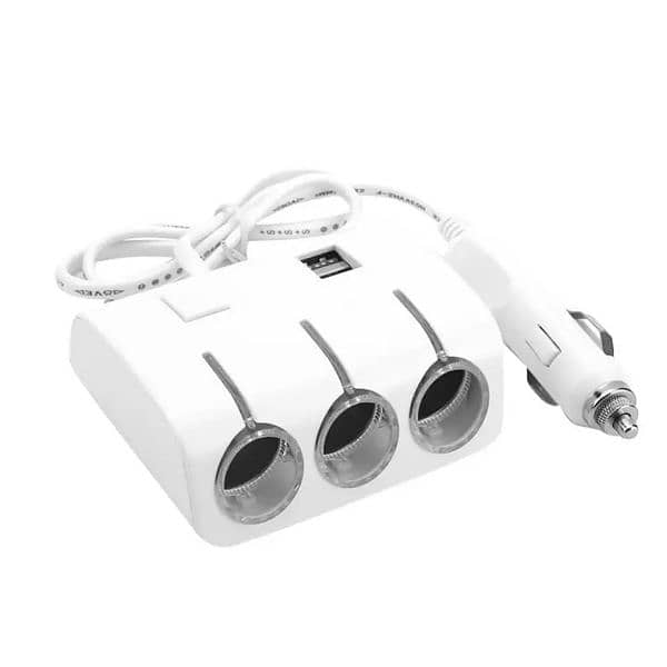 3 Way Multi Socket Car Cigarette Lighter Splitter USB Port Plug 10