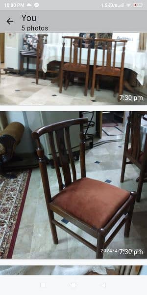 good condition  6 chairs dining table for urgent sale 0