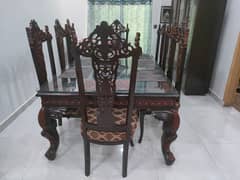 Chinioti Dining Table with 8 solid chairs