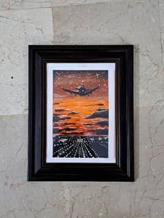 airplane aesthetic painting with frame