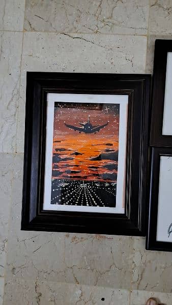 airplane aesthetic painting with frame 5