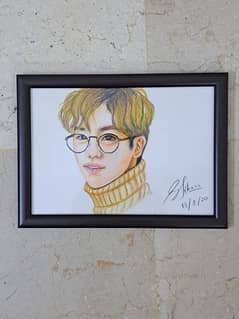 sketch portrait with frame A4 size 0