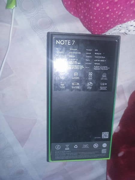 Infinix Not 7/  6gb/128RM box and charger available Urgent sall 3