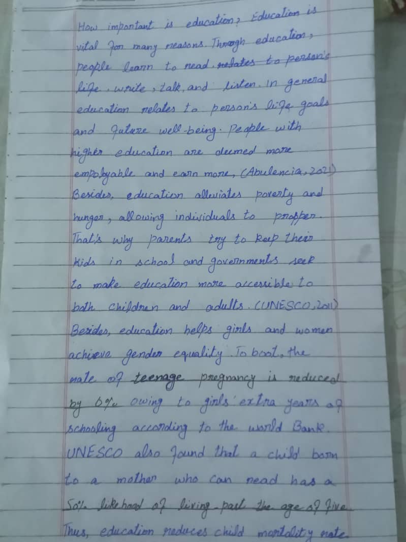 handwritten assignment work 9