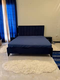 Royal blue king size bed