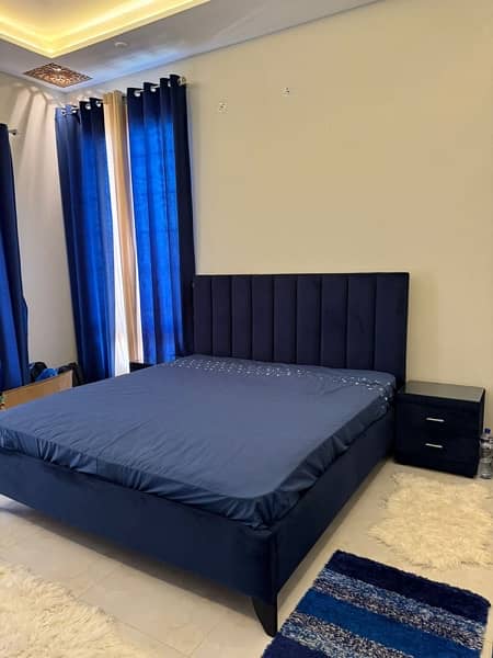 Royal blue king size bed 2