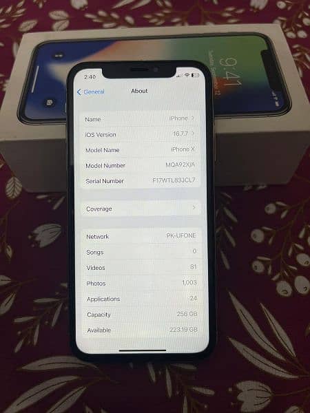 iphone X 256 GB PTA Approved 2