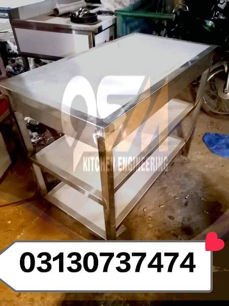 steel working table washing sink commercial fast food pizza restaurant 1