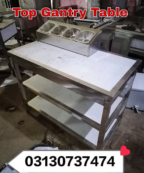 steel working table washing sink commercial fast food pizza restaurant 4