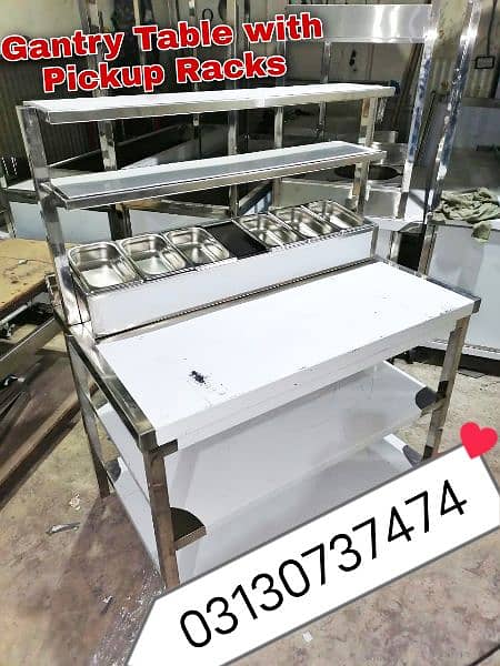 steel working table washing sink commercial fast food pizza restaurant 8