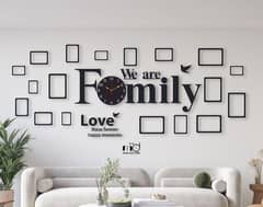 family wall hanging with frames