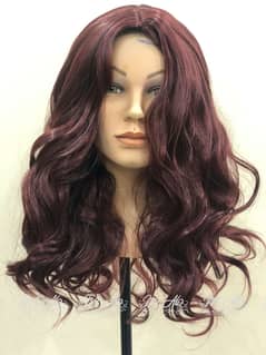RED BURGUNDY WITH CURLY HAIR