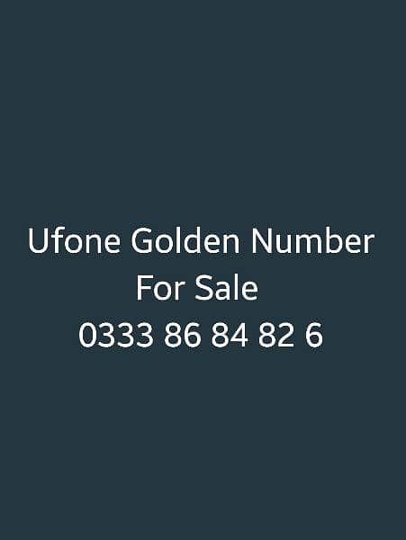 Ufone Golden Number for Sale 0