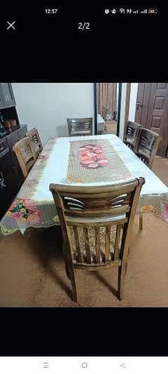 Six-person dining table
