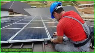solar panel fitting k liye ak electrition or 2 workor