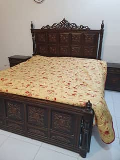 Bed with Spring Mattress, Side Tables, Dressing Table available