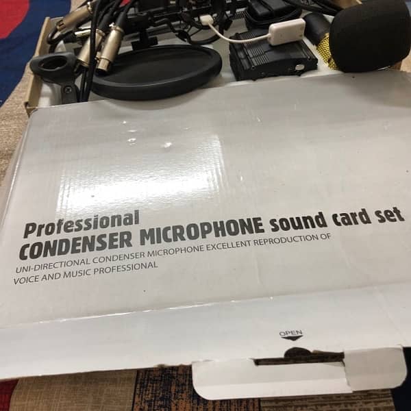 Professional condenser microphone and sound card set 1
