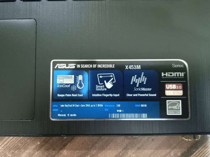 Asus X453M  N2840 Celeron 4GB Ram 320GB HDD Display Size 14. " 9