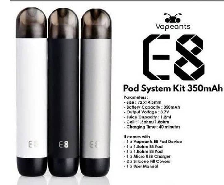 e8 pod Vape(Vapeants E8 Pod System) 4