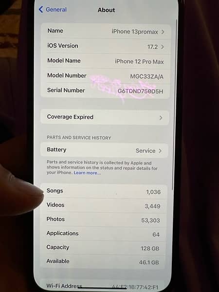 Iphone 12 pro max ,128gb Physical Dual sim Pta approved 10/10 7