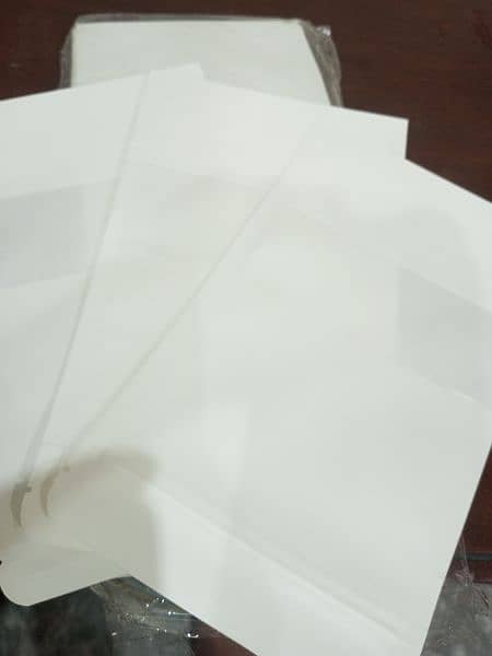 12x20 cm white craft paper standup pouches food grade 100 /lot 6