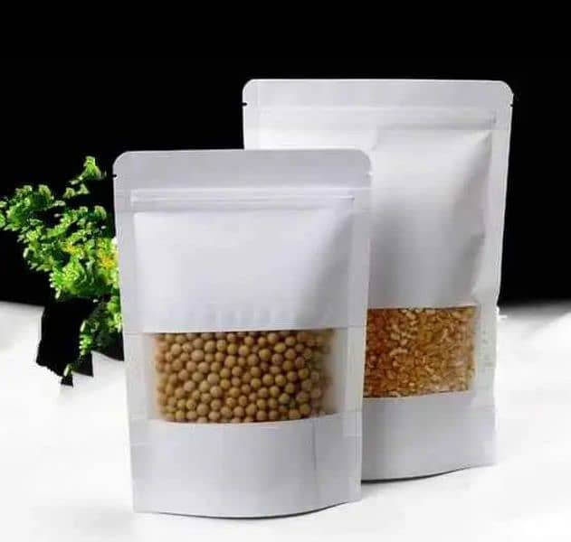 12x20 cm white craft paper standup pouches food grade 100 /lot 1