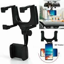 360 Degree Rotation Car Rearview Mirror Mount Mobile Phone Stand Brack 6