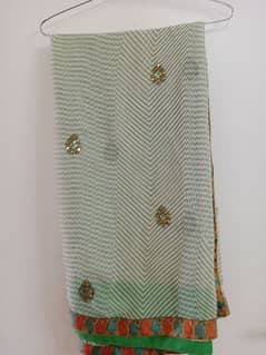 chifon fabric saree decent work