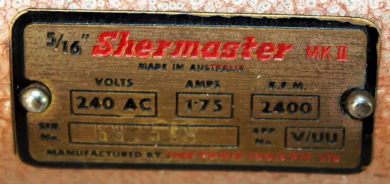 Vintage Shermaster Sher Power Tools 5/16"  1960 Model 1