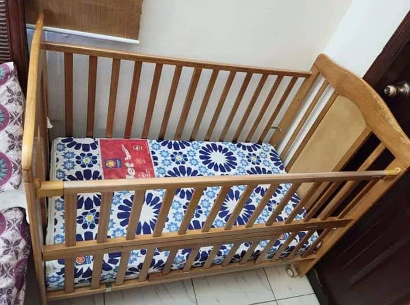 Imported Baby Cot Oak Wood 1