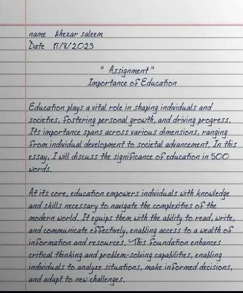 assignment handwriting 2