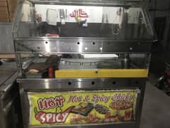 Fast food counter and oven with pan etc.