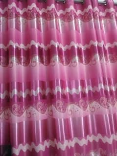 3 Pink Silk Curtains
