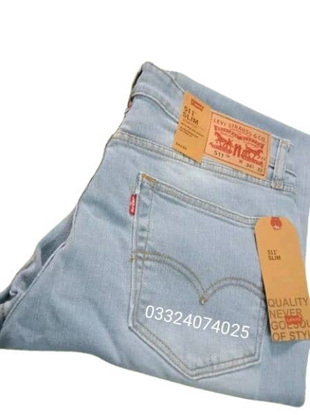 jeans pent exported Levis denim chino Coton dress slim fit steachable 4