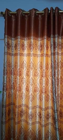 5 curtains golden and brown lightly use
