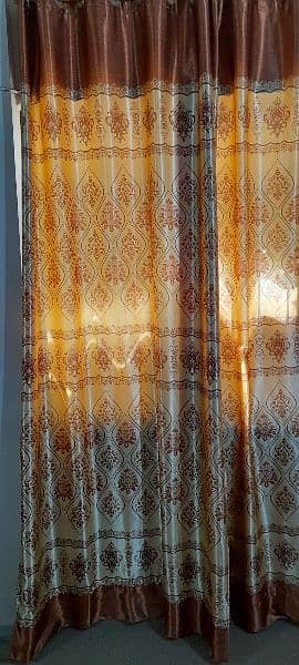 5 curtains golden and brown lightly use 2