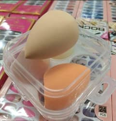 "Multicolor Makeup Sponge Blender Puff Set with 4-in-1 Storage Box" 0