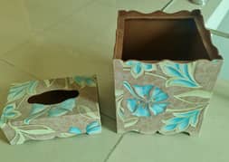 decorative tissue box with dust bin