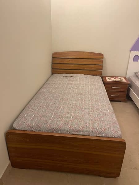 1 Single Bed with 2 Matching Side Tables 0